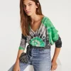 Pull Cachemire Col V Tie & Dye