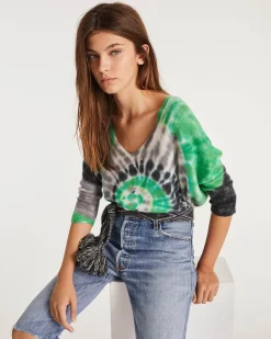 Pull Cachemire Col V Tie & Dye