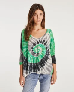 Pull Cachemire Col V Tie & Dye
