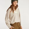 Pull Cachemire Contraste Femme