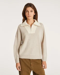 Pull Cachemire Contraste Femme