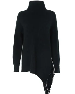 Pull Cachemire Femme Col Roule A Franges