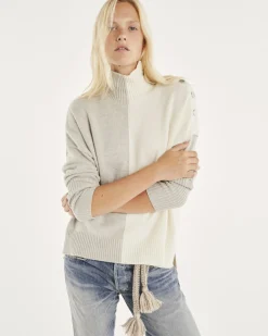 Pull Cachemire Femme Col Roule A Boutons