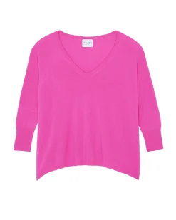 Pull Cachemire Femme Col V Oversize, 2 Fils