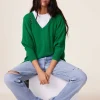 Pull Cachemire Femme Col V Oversize, 2 Fils