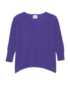 Pull Cachemire Femme Col V Oversize, 2 Fils