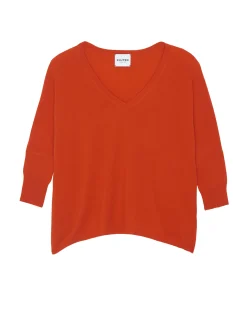 Pull Cachemire Femme Col V Oversize, 2 Fils