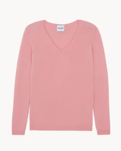Pull Cachemire Femme Col V Basic, 2 Fils
