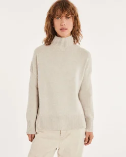 Pull Cachemire Femme Col Cheminee Oversize