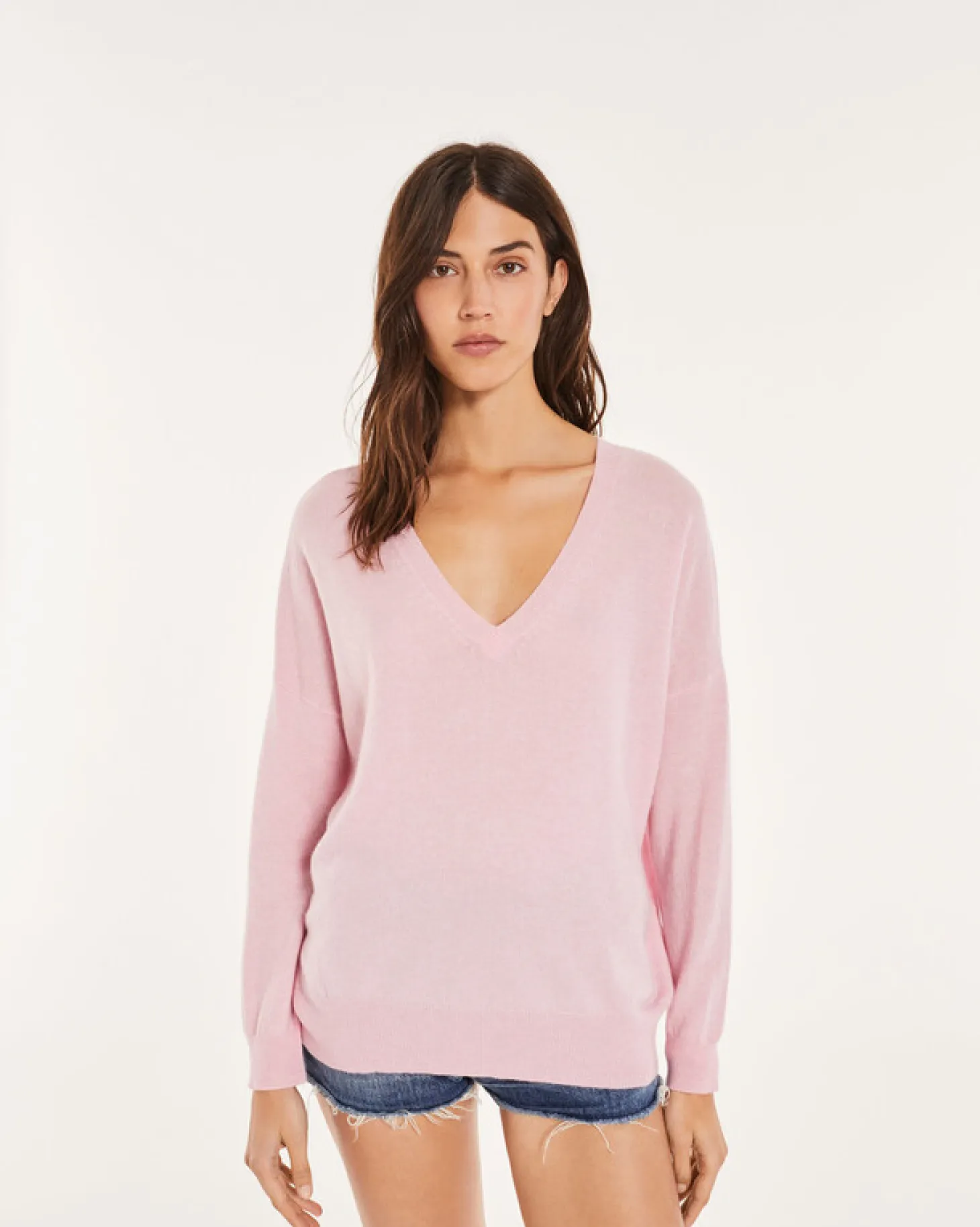 Pull Cachemire Femme Col V Boyfriend