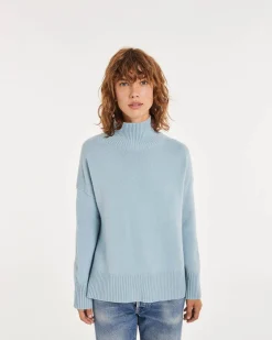 Pull Cachemire Femme Col Cheminee Oversize