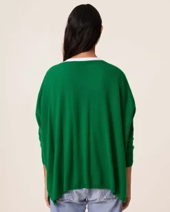 Pull Cachemire Femme Col V Oversize, 2 Fils