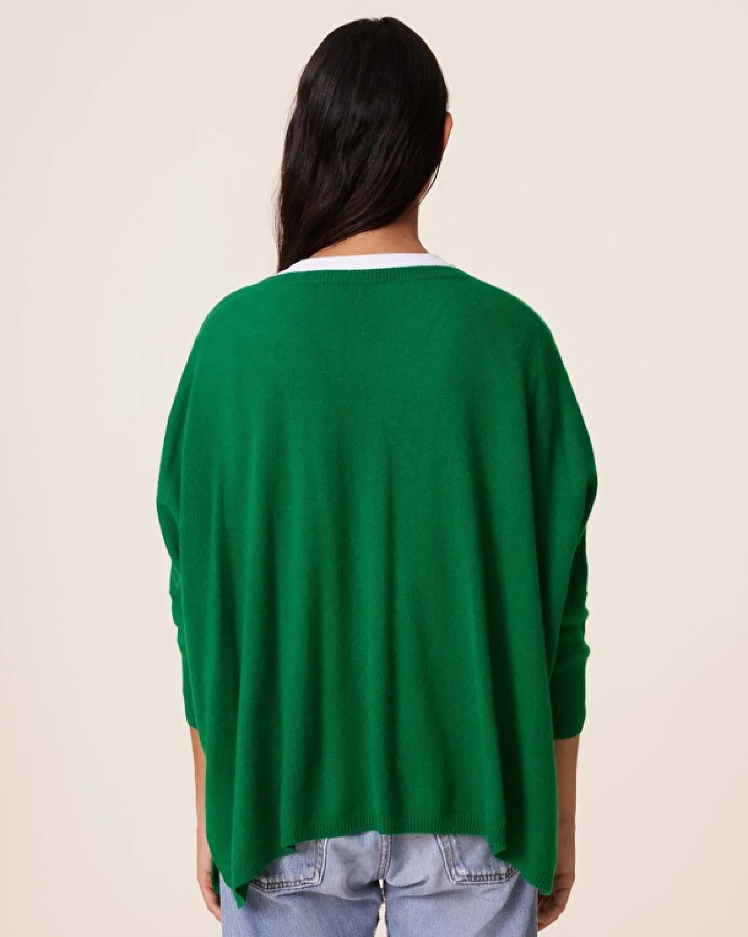 Pull Cachemire Femme Col V Oversize, 2 Fils