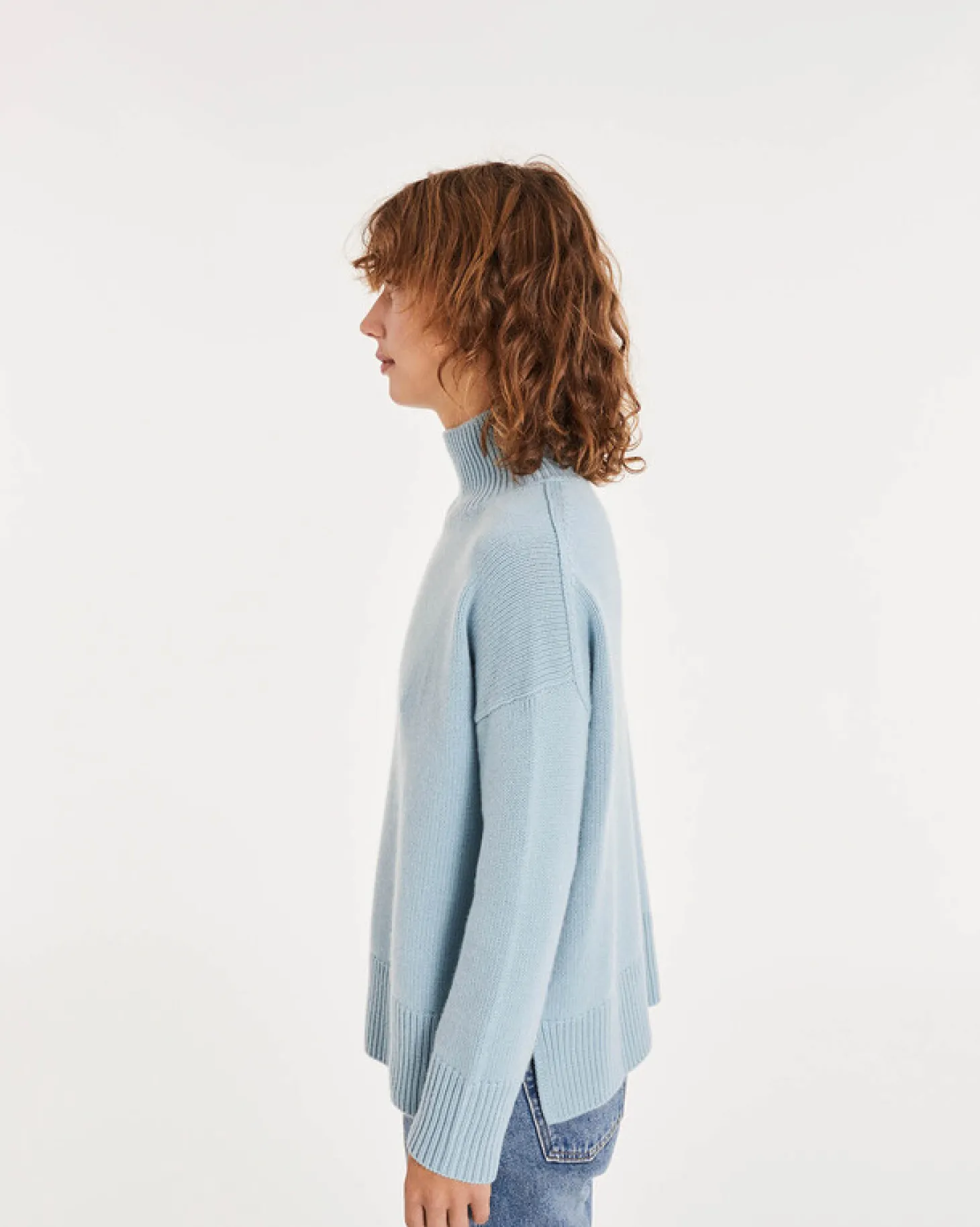 Pull Cachemire Femme Col Cheminee Oversize