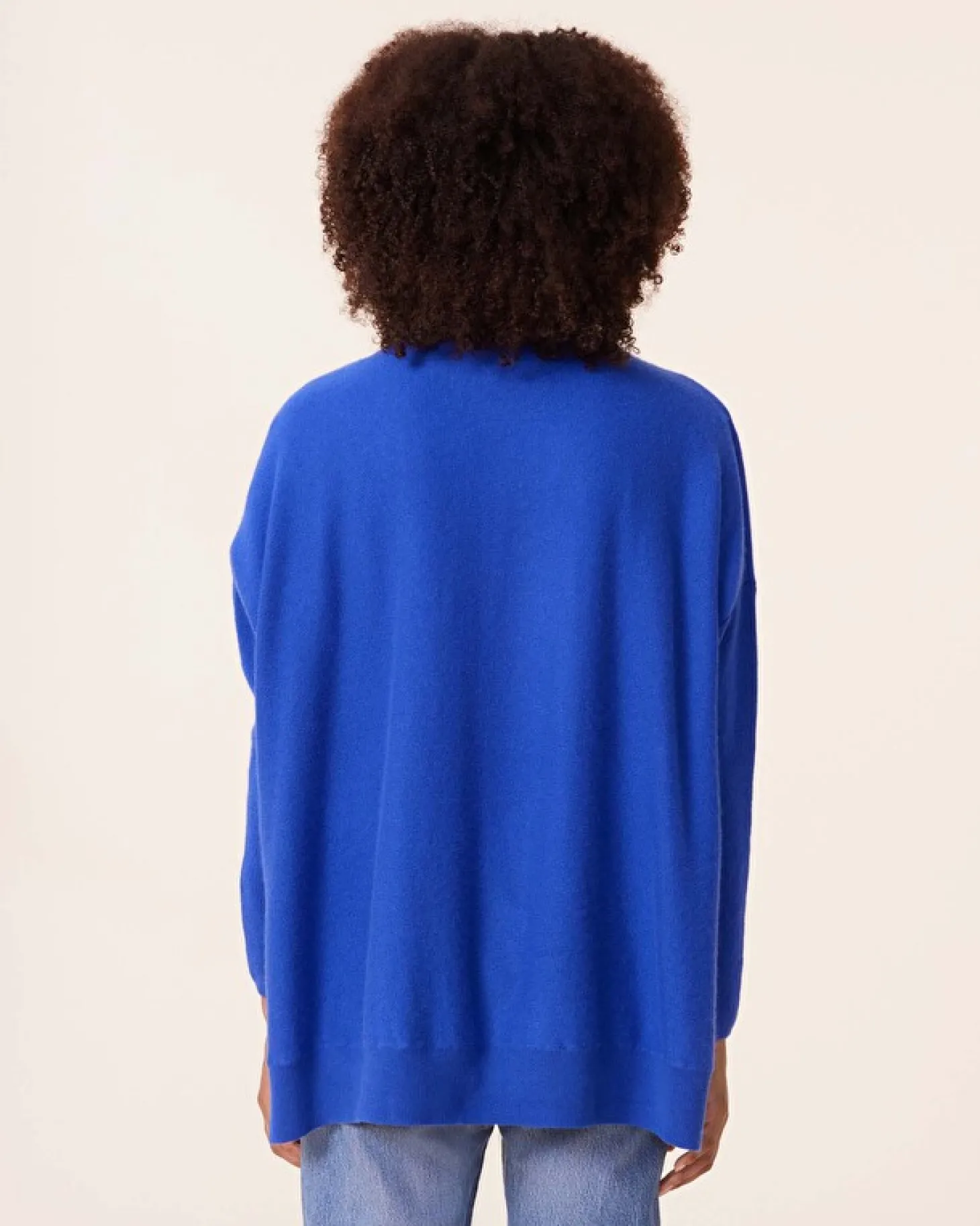 Pull Cachemire Femme Col Rond Oversize, 2 Fils