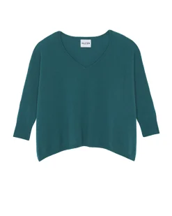 Pull Cachemire Femme Col V Oversize, 2 Fils