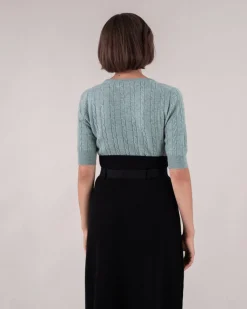 Pull Cachemire Femme Uni Manches Courtes