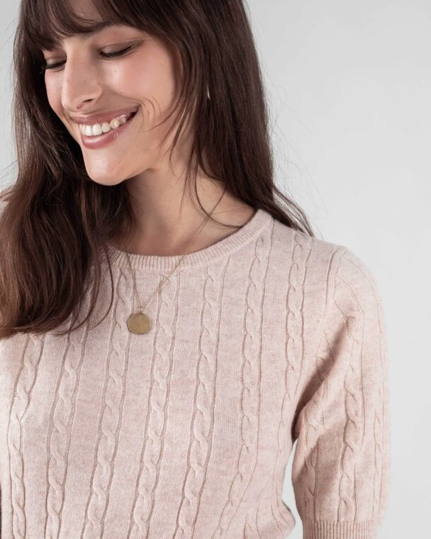 Pull Cachemire Femme Uni Manches Courtes