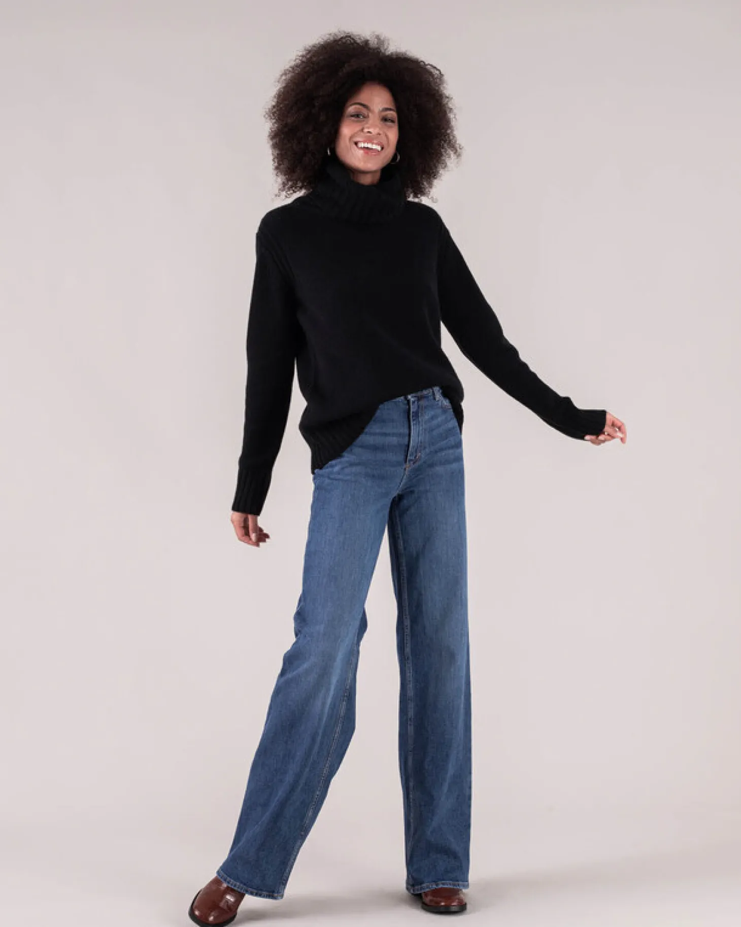 Pull Cachemire Grand Col Roule Femme