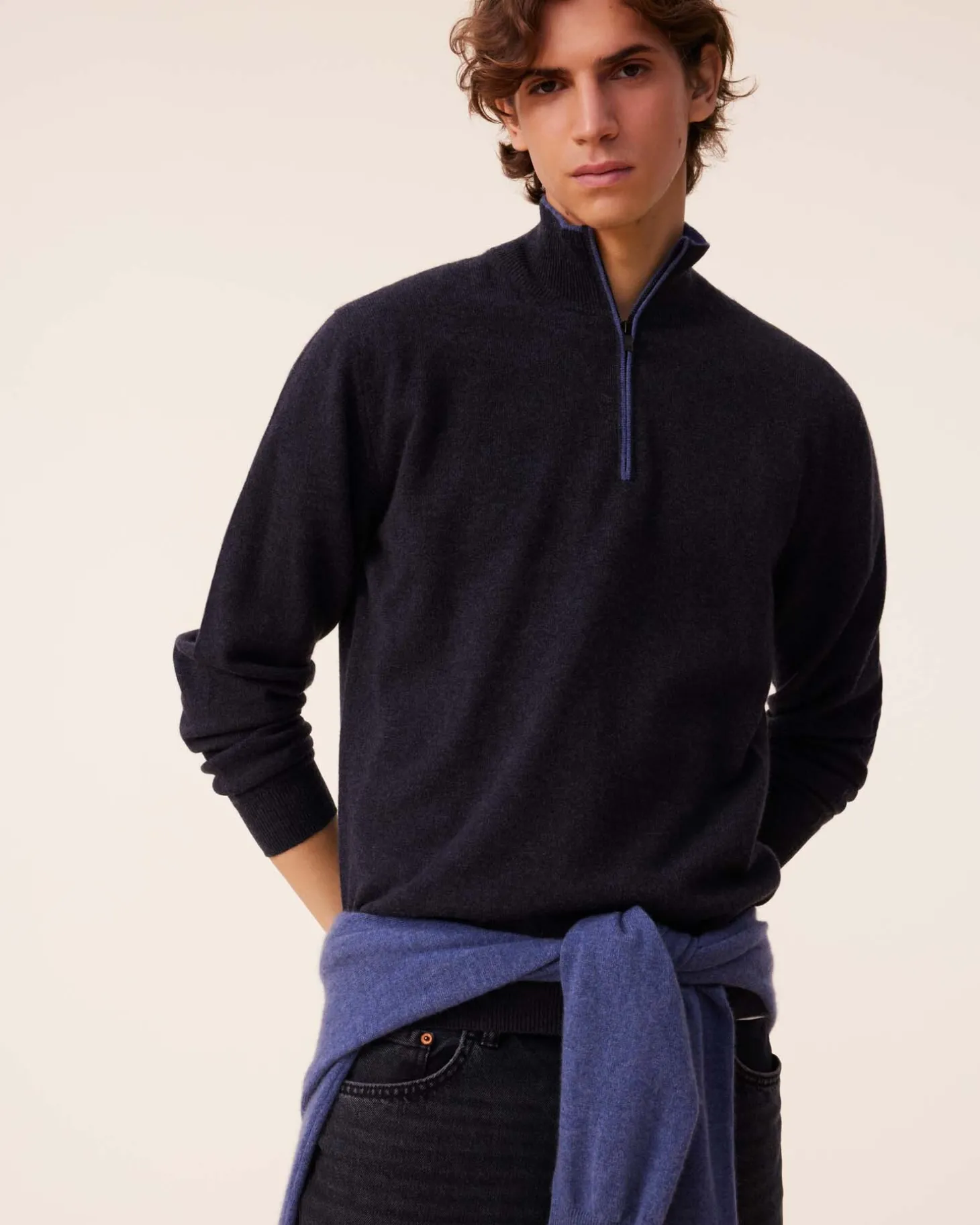 Pull Cachemire Homme Col Roule