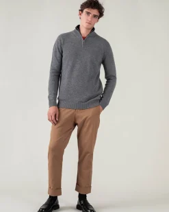 Pull Cachemire Homme Col Camionneur Uni