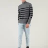 Pull Cachemire Homme Col Cheminee Marin