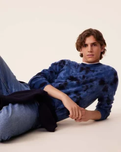Pull Cachemire Homme Col Rond Bleach, 2 Fils