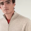 Pull Cachemire Homme Col Roule Uni Avec Patchs Aux Coudes