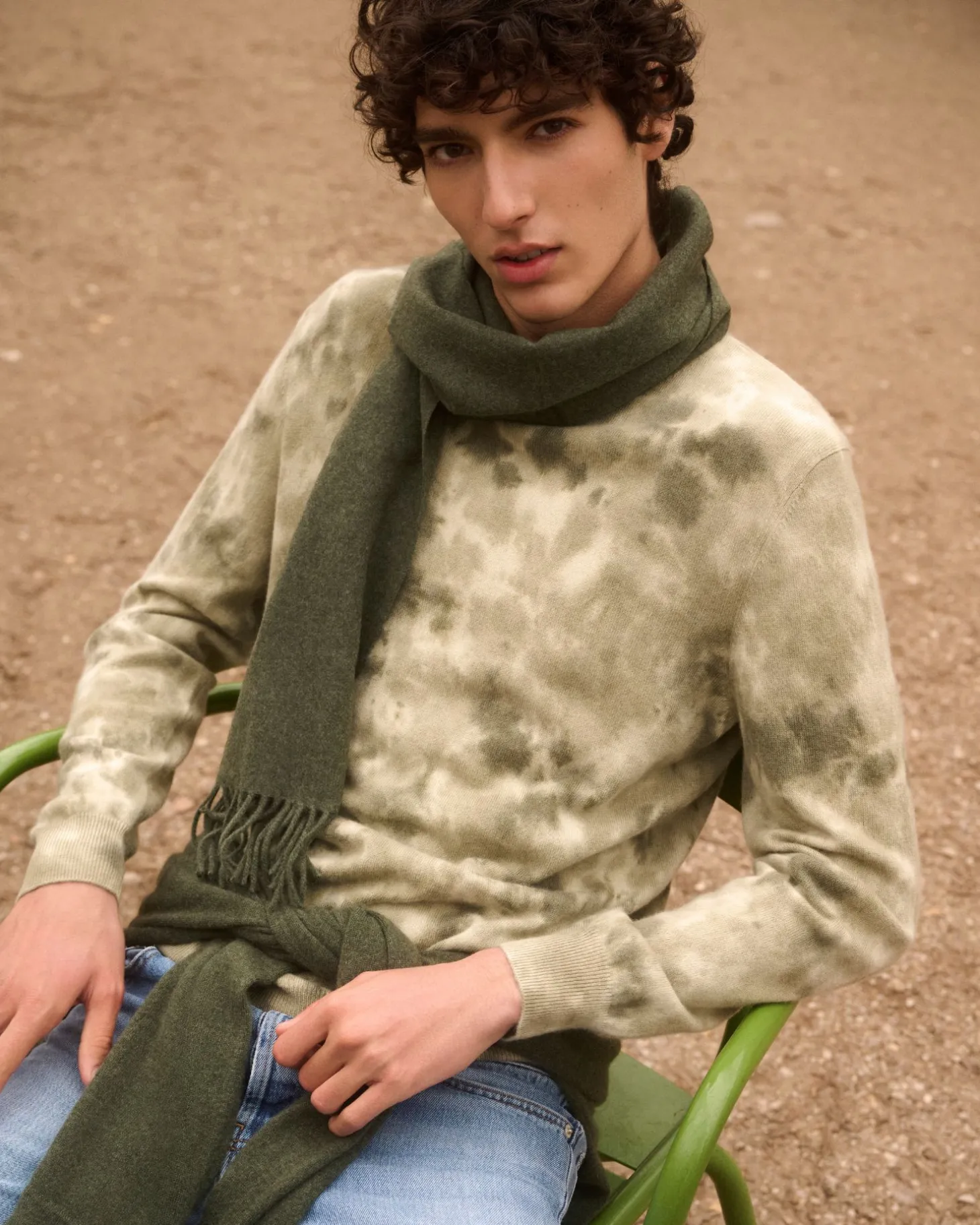 Pull Cachemire Homme Col Rond Bleach