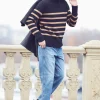 Pull Cachemire Homme Col Cheminee Marin