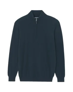Pull Cachemire Homme Col Roule Uni Avec Patchs Aux Coudes