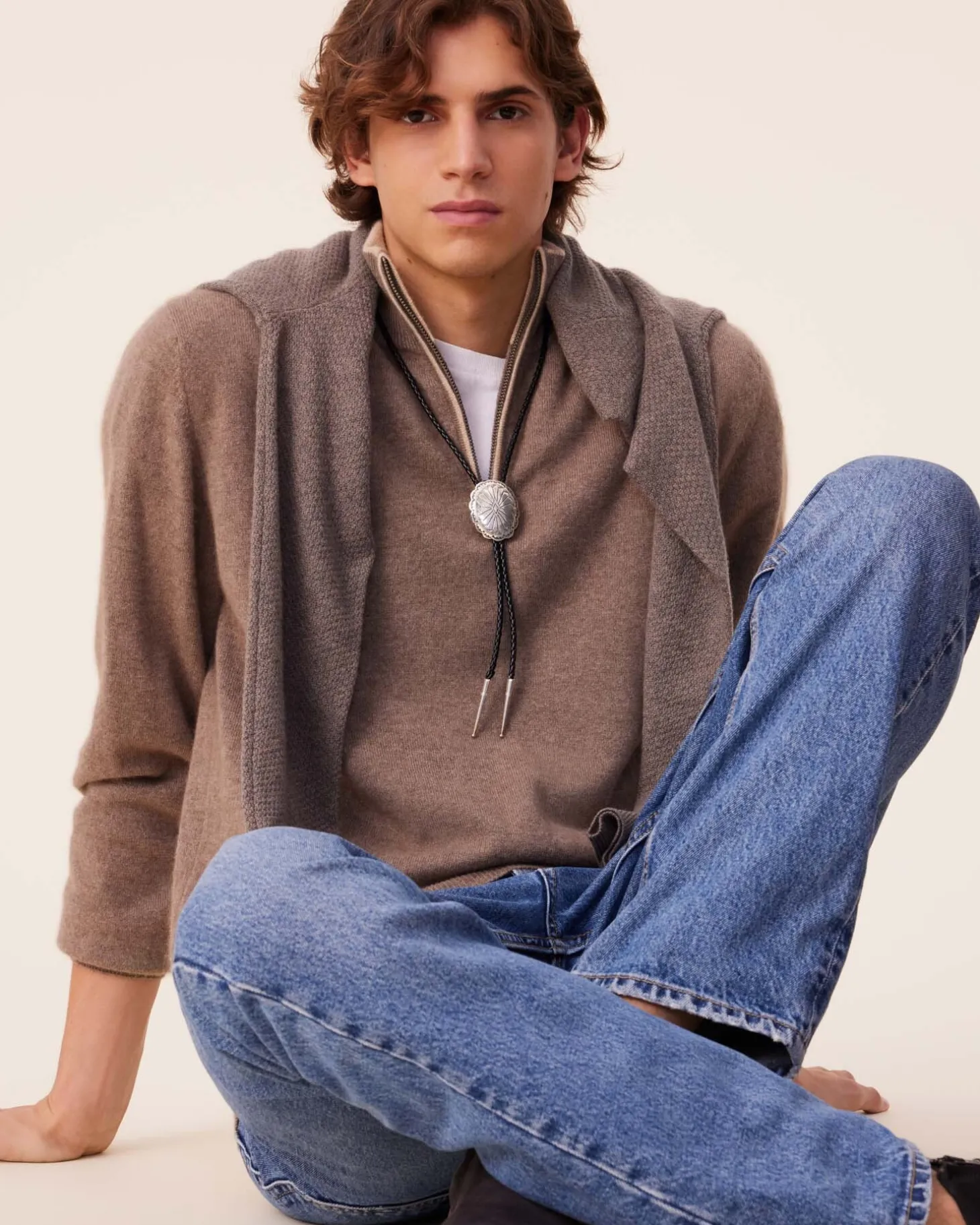 Pull Cachemire Homme Col Camionneur Uni