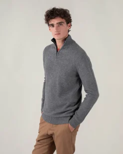 Pull Cachemire Homme Col Camionneur Uni