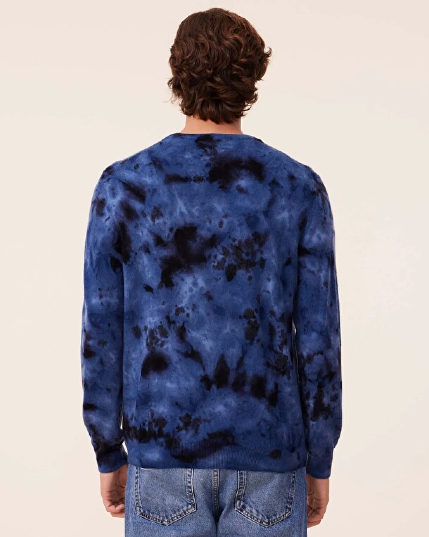 Pull Cachemire Homme Col Rond Bleach, 2 Fils