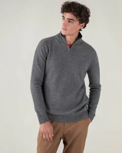 Pull Cachemire Homme Col Camionneur Uni