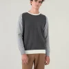 Pull Cachemire Manches Contrastees