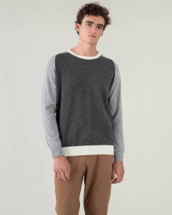 Pull Cachemire Manches Contrastees