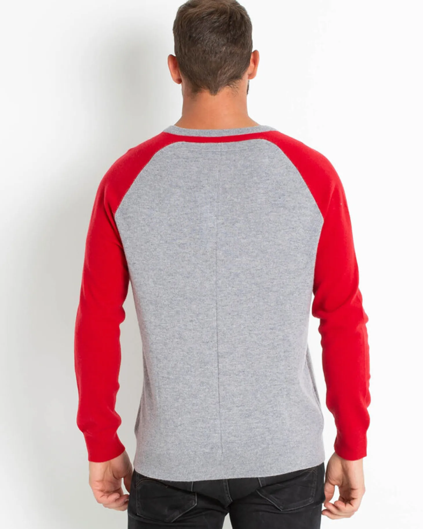 Pull Cachemire Manches Contrastees