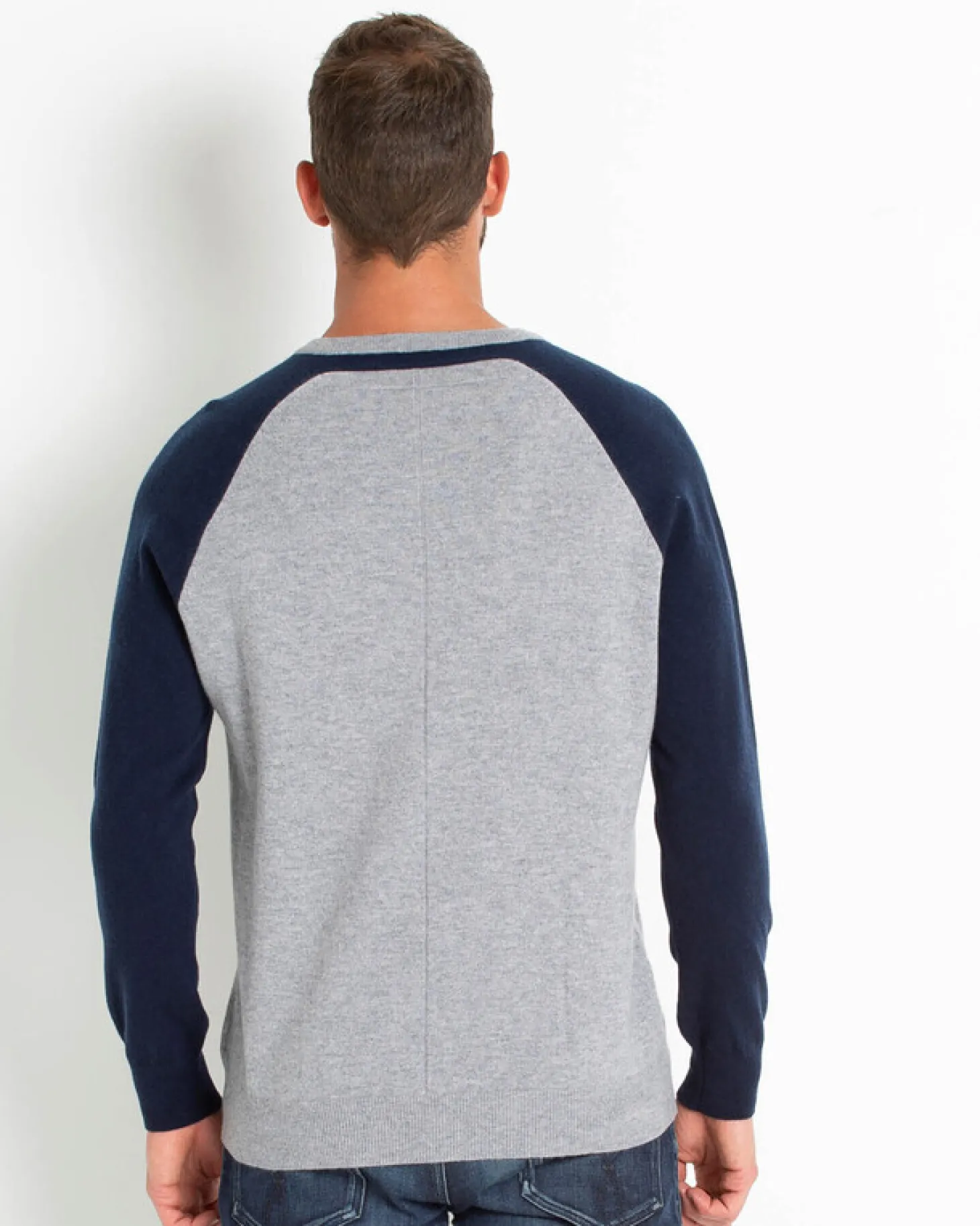 Pull Cachemire Manches Contrastees