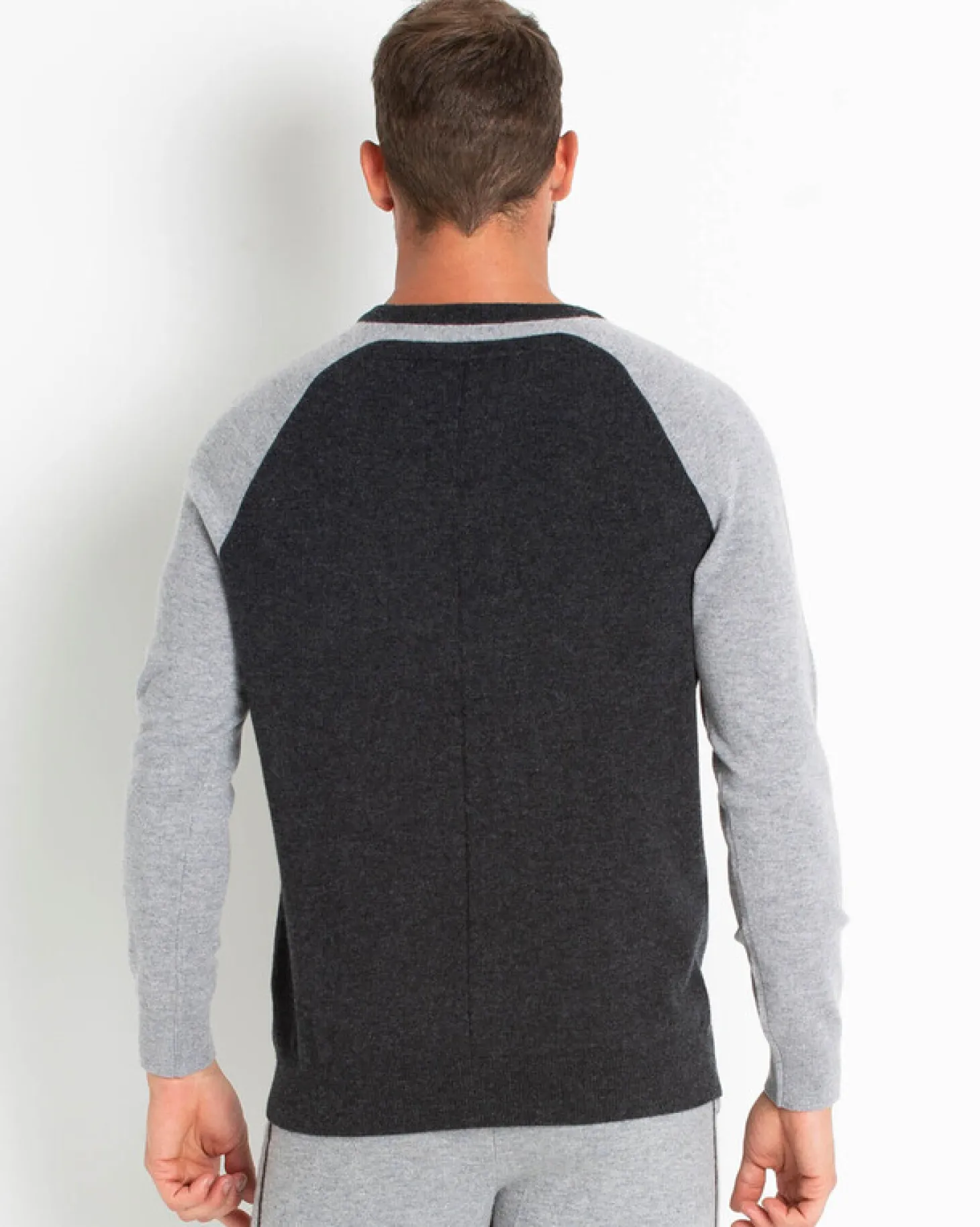 Pull Cachemire Manches Contrastees