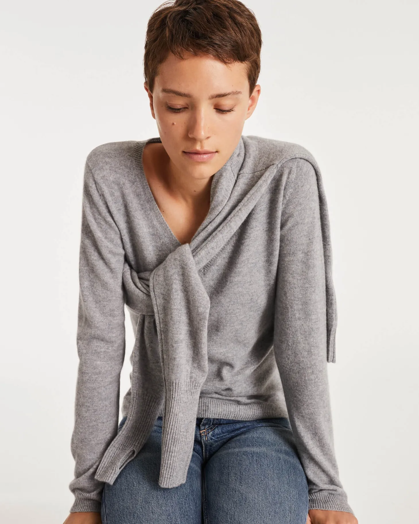Pull Cachemire Manches Longues Basic