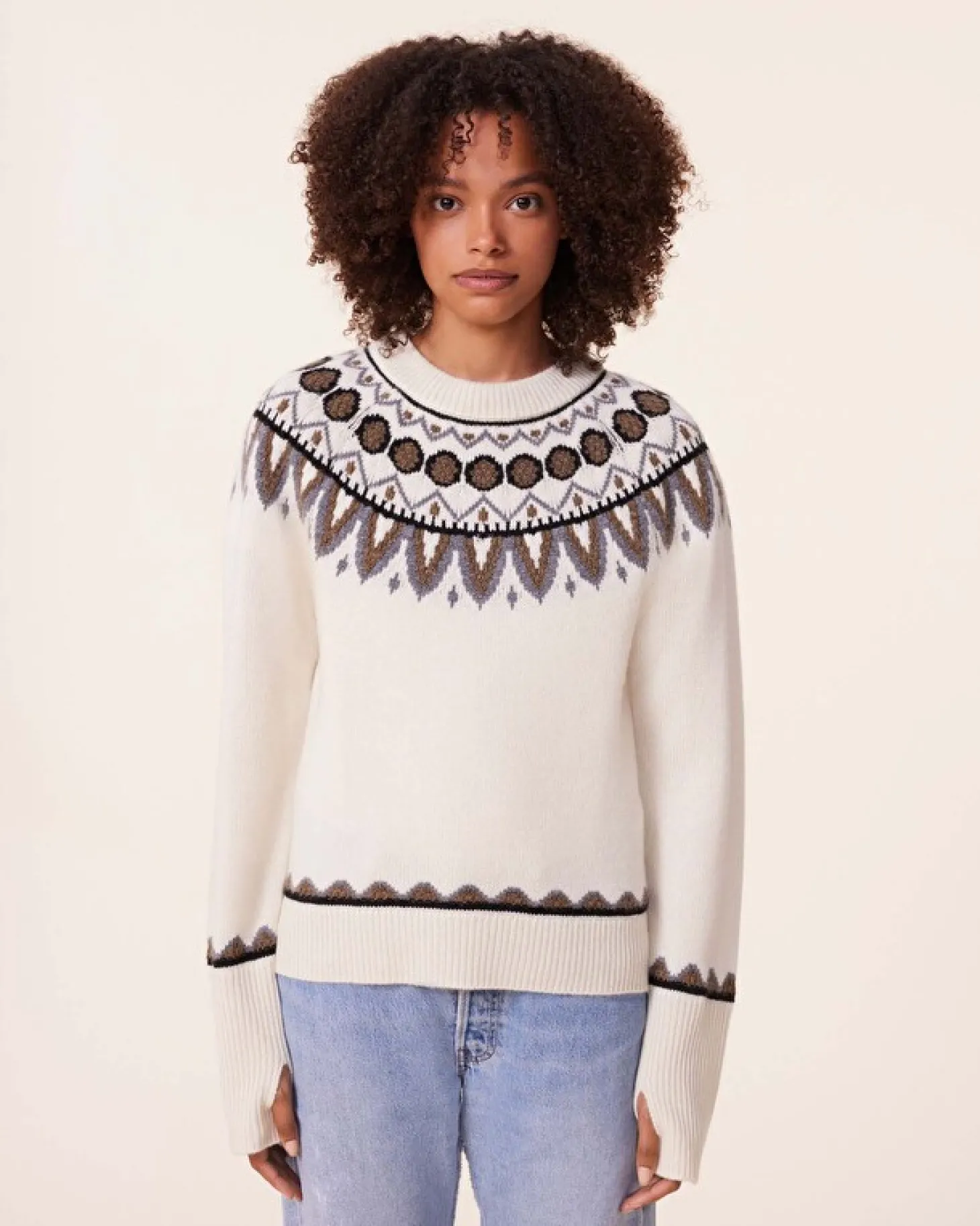 Pull Cachemire Manches Mitaines, 6 Fils