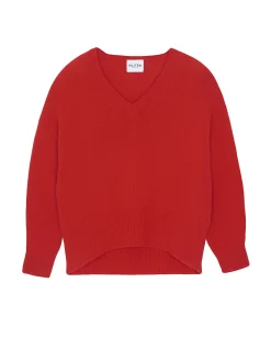 Pull Cachemire Oversize Col V Femme