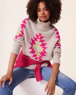 Pull Cachemire Oversize Col Cheminee, 8 Fils