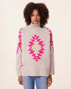 Pull Cachemire Oversize Col Cheminee, 8 Fils