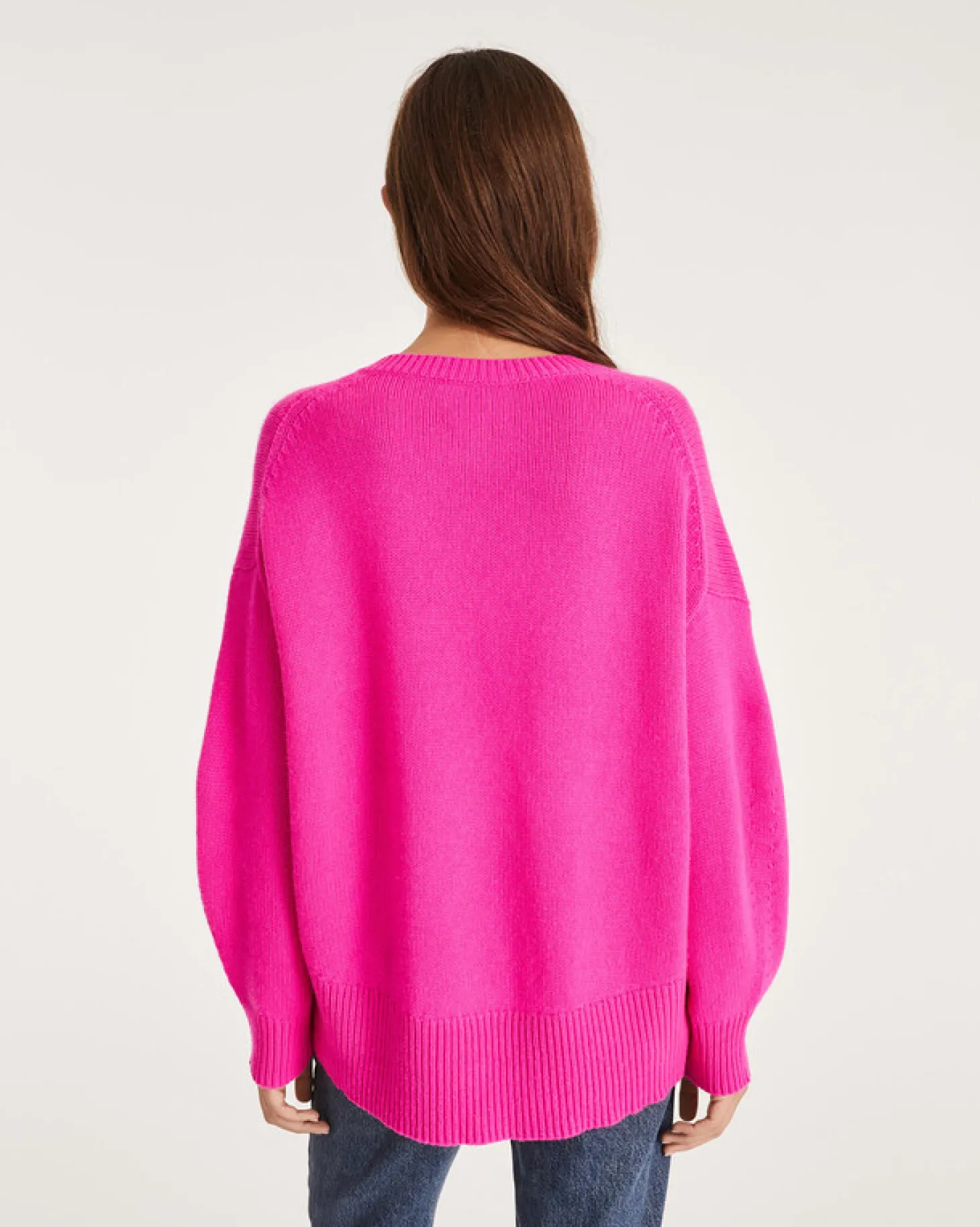 Pull Cachemire Oversize Col V Femme