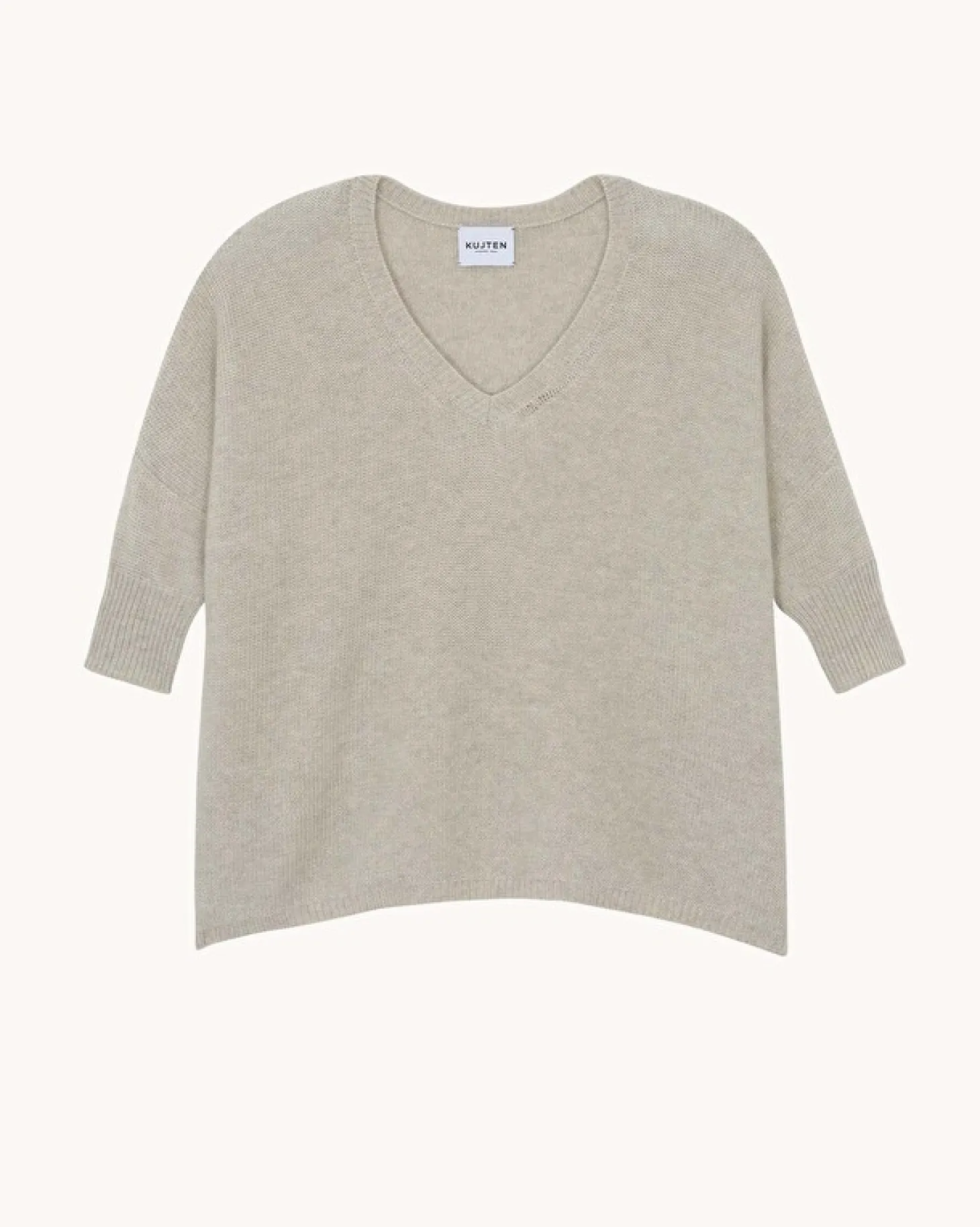 Pull Cachemire Oversize Manches 3/4, 6 Fils