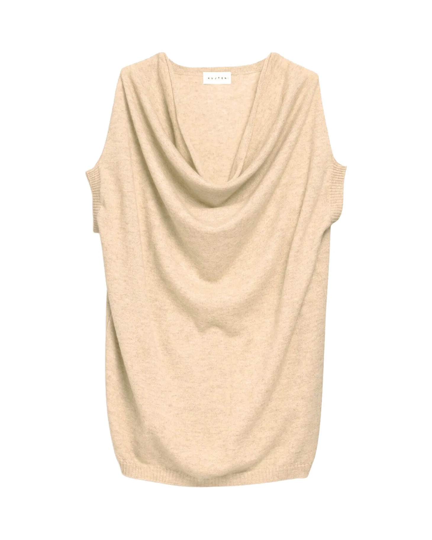 Pull Cachemire Sans Manches Col Benitier