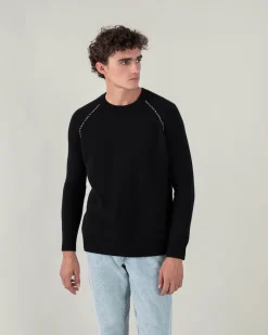 Pull Cachemire Uni Detail Raglan