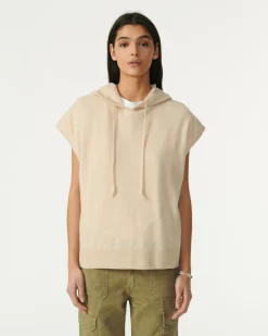 Pull Capuche Sans Manches Cachemire